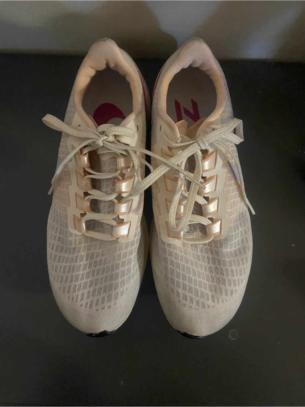 Nike Women's Cream and Rose Gold Athletic Running Shoes